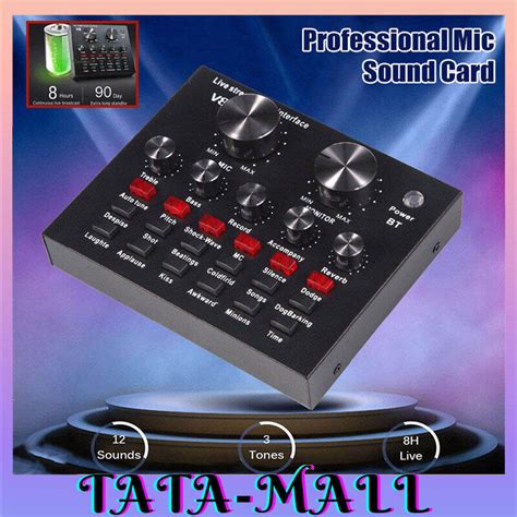 V8 Sound Card การ์ดเสียง V8 Audio Live บลูทูธ มินิเอฟเฟคไมค์ v8 ร้อง ...