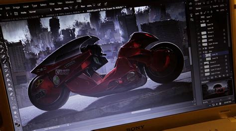 Concept art of Kanedas bike from the live action Akira movie