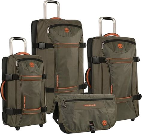 Timberland Luggage Twin Mountain 4 Piece Wheeled Duffle Set, Burnt ...