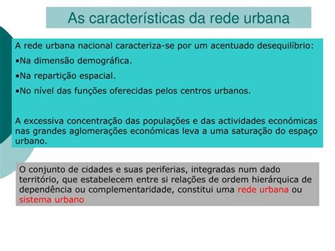 Ppt As Características Da Rede Urbana Powerpoint Presentation Free