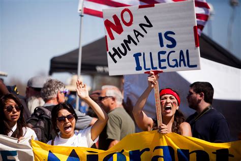 demonstrators rally  california city  immigration debate rages