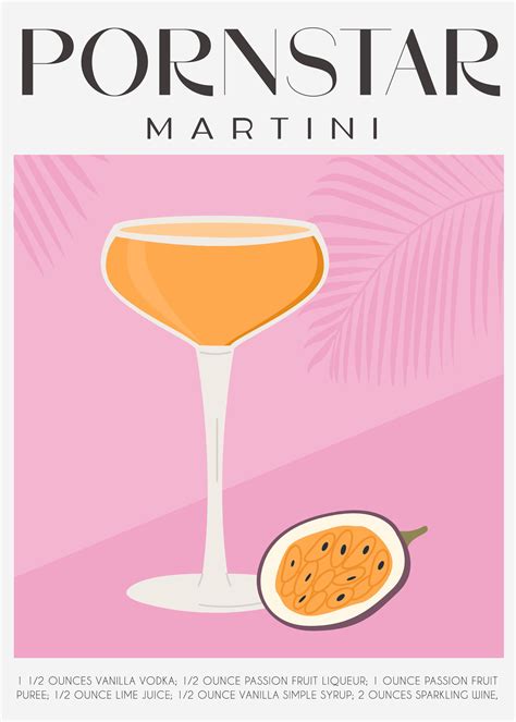 Pornstar Martini Cocktail Garnished With Passion Fruit Classic