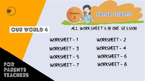 Sense Organs Worksheets 4th Chapter EVS AP Syllabus YouTube