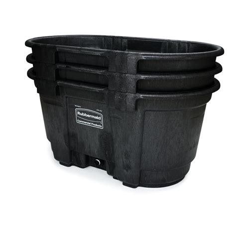 Rubbermaid Commercial Fg424288bla Structural Foam Stock Tank 100 Gallon Capacity 53 Length X