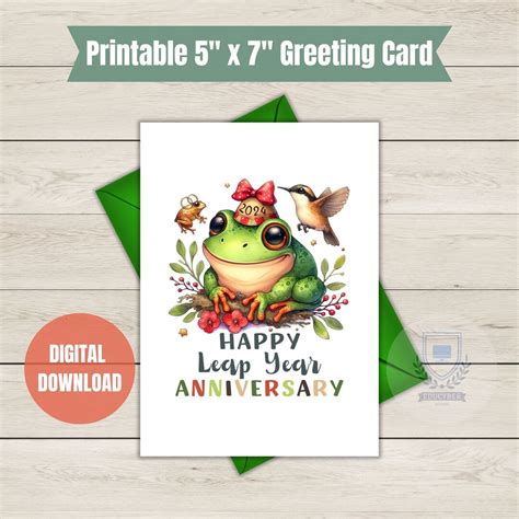 Printable Happy Leap Year Anniversary Card Unique Leap Day Greeting