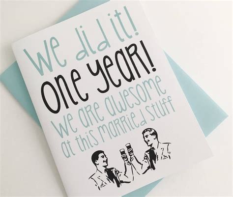First Anniversary Gay Husband Card One Year Anniversary Card Etsy