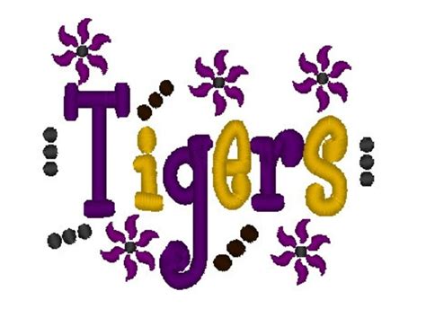 Tigers Applique Machine Embroidery Design 4x4 7x5 10x6 Baton Etsy