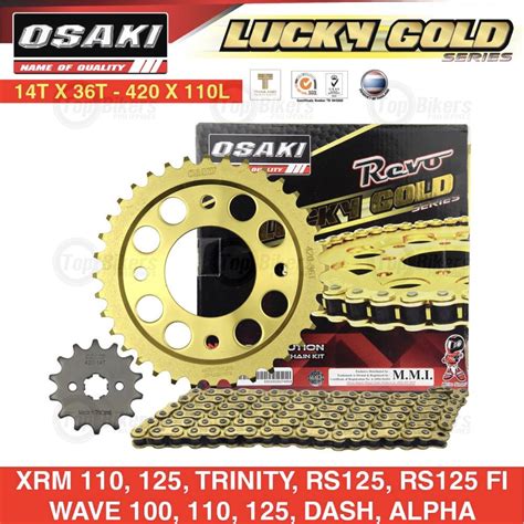 Osaki Lucky Gold Chain Sprocket Set Xrm Rs Wave Tx