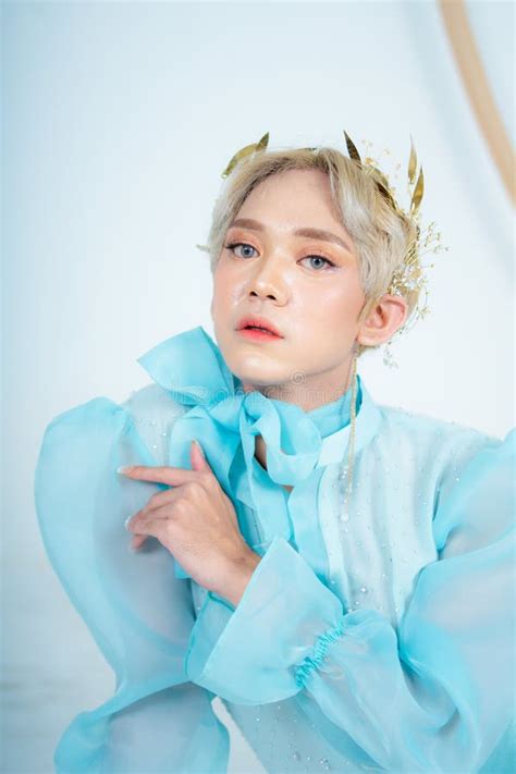 A Royal Princess Posing With A Golden Crown And Blonde Hair Very Cutely Stock Image Image Of