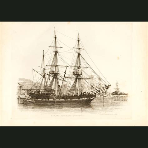 Barque Freetrader At London Docks. Fine art print.