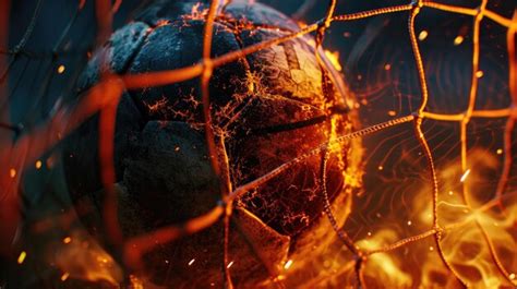 Premium Photo Soccer Ball Surrounded By Intense Flames