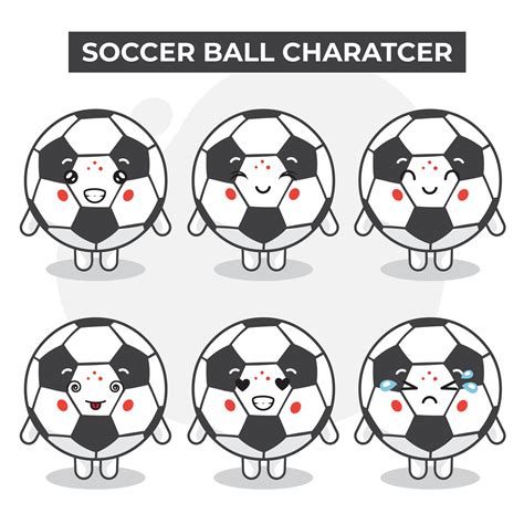 Cute Soccer Ball Characters Set 1377156 Vector Art at Vecteezy