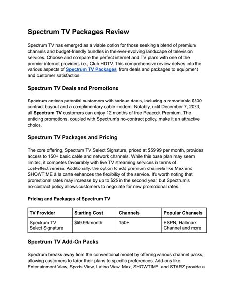 Ppt Spectrum Tv Packages Review Powerpoint Presentation Free