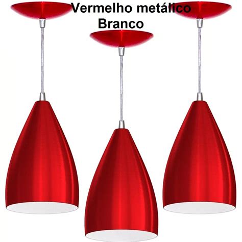 Kit 3 Pendentes Luminarias Bala Vegas Lustre Teto Mesa Sala Cozinha