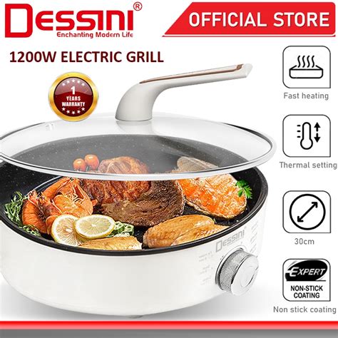 Dessini Italy Electric Cooker Steamboat Hot Pot Non Stick Frying Wok