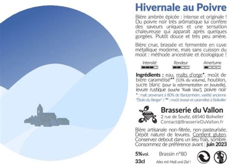 Hivernale Au Poivre Brasserie Du Vallon Untappd