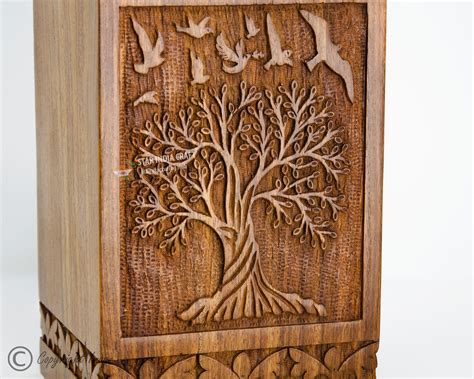 Rosewood Tree Of Life Cremation Urn For Human Ashes Wooden Etsy