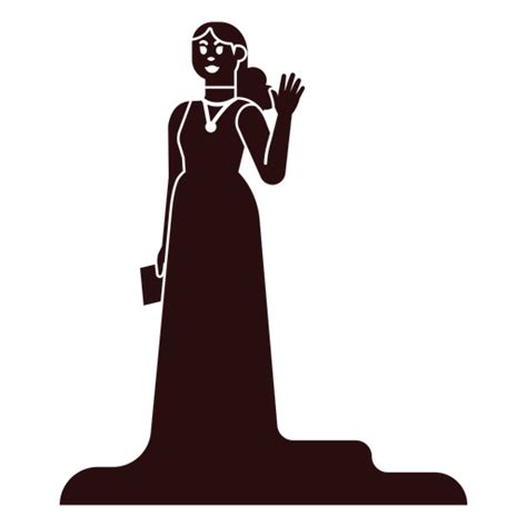 Silhouette Of A Woman In A Dress Waving Png And Svg Design For T Shirts