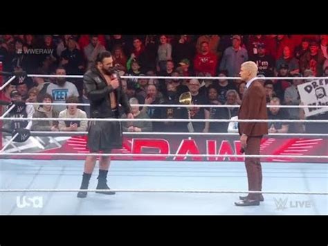 Wwe Raw Drew Mcintyre Confronts Cody Rhodes Talks About