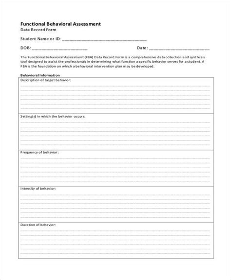 Free 29 Sample Blank Assessment Forms In Pdf Ms Word Excel Free Hot