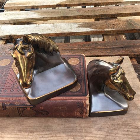 Gladys Brown Edwards Vintage Horse Head Bookends Equine Etsy