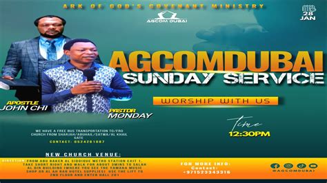 Agcom Dubai Sunday Service With Pst Monday Youtube