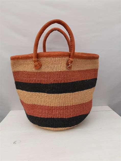 On Sale African Sisal Basket Market Basket Kenyan Kiondo Boho Basket