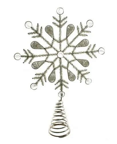 Silver Glass Beaded Snowflake Tree Topper at best price in Delhi | ID ...