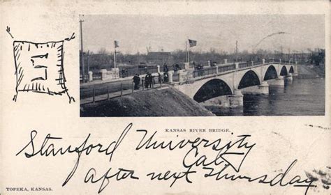 Kansas River Bridge Topeka, KS Postcard