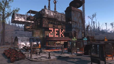 Fallout Starlight Drive In Settlement W Mods Youtube