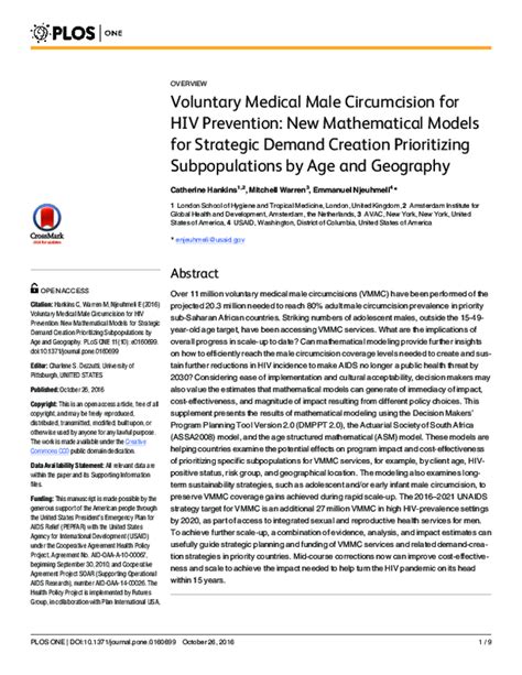 Pdf Voluntary Medical Male Circumcision For Hiv Prevention In