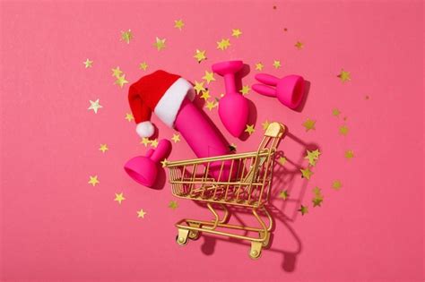 Premium Photo Sex Toys With Christmas Decorations And Shopping Cart