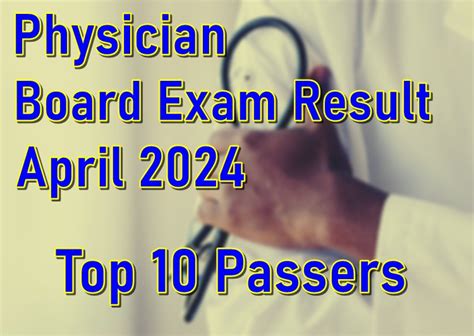 Physician Board Exam Result April 2024 Top 10 Passers Philnews