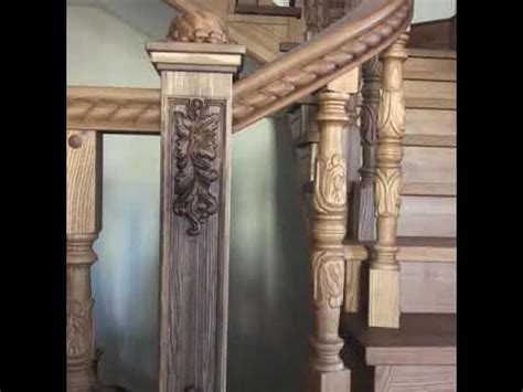 Лестница с художественной резьбой « Пластика Дерева» - YouTube