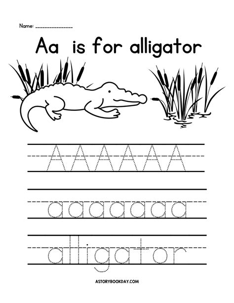 A Is For Alligator Handwriting Practice Worksheet