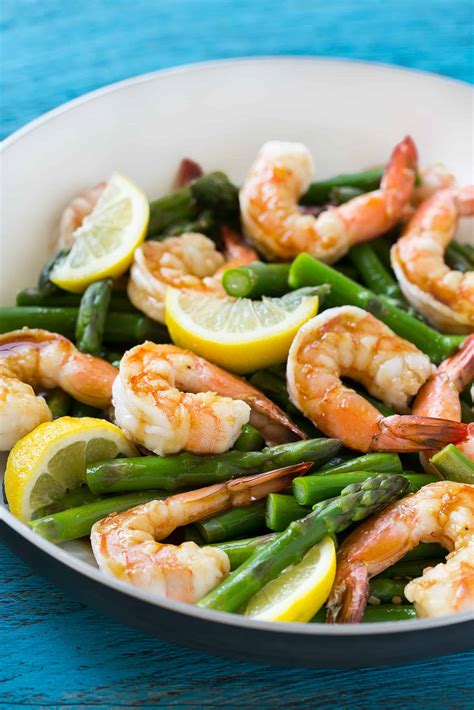 Easy Lemon Asparagus Shrimp Recipe | Healthy Fitness Meals