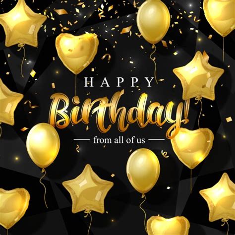 Beautiful Happy Birthday Greeting With Golden Vector Image