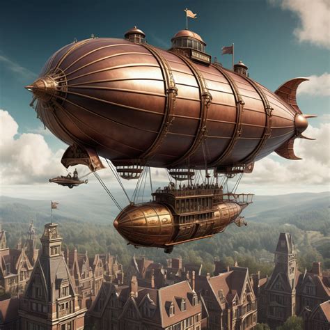 Victorian steampunk Airship flying over a Victorian curcus a... by Jeff N. Haglund - Playground