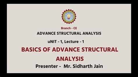 Advance Structural Analysis Introduction Of Advance Structural