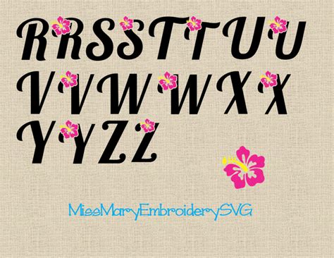 Hibiscus Monogram Svg Letters So Fontsy