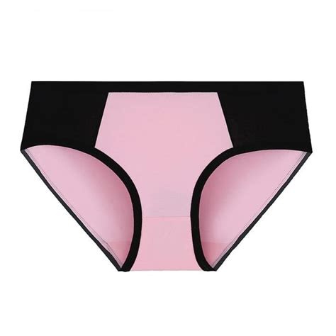 Femmes Couleur Unie Patchwork Mémoires Culottes Sous Vêtements Culottes Bikini Slip ZUIHAO9764