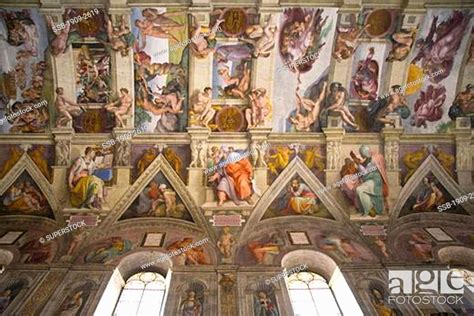 Michelangelo View Of The Sistine Chapel Ceiling Frescoes | Shelly Lighting