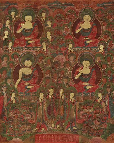 Four Buddhas in Pure Land Buddhism Art Painting by Timeless Gallery ...