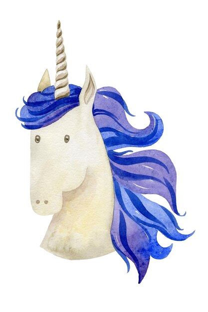 Aquarell süße Einhorn Illustration Magische Fantasy Figur Premium Foto