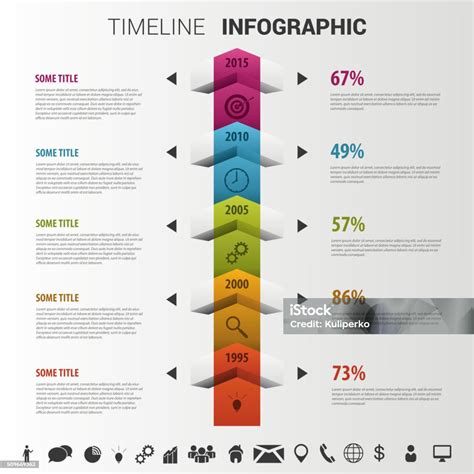 Ilustrasi Infografis Garis Waktu Abstrak Berwarnawarni Datar Ilustrasi