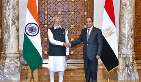 President El Sisi Receives Indias Prime Minister At Ittihadia Palace Sis