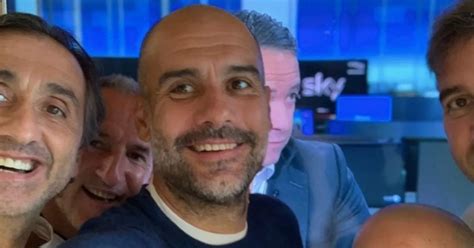 Pep Guardiola Pictured Celebrating Man Citys Successful Champions