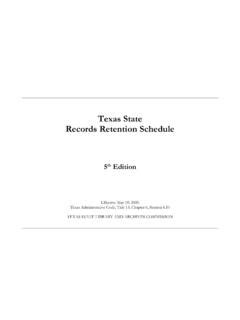 Texas State Records Retention Schedule Texas State Records Retention