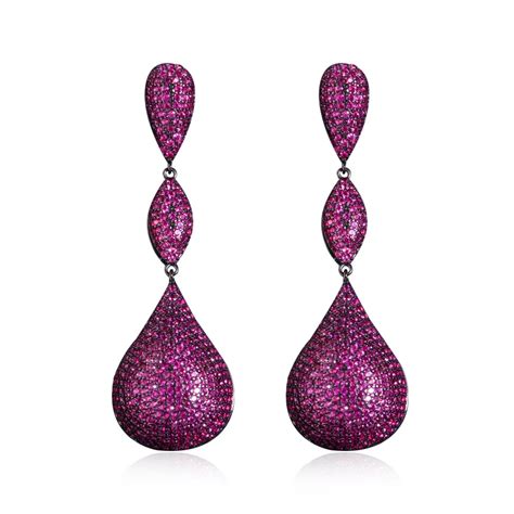 Cwwzircons Luxury Big Water Drop Balls Long Earrings Micro Pave Hot