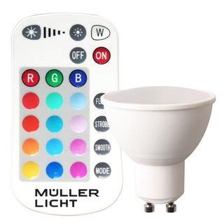 M Ller Licht Rgb Led Reflektor W Gu Bunt Warmwei Dimmbar Mit F